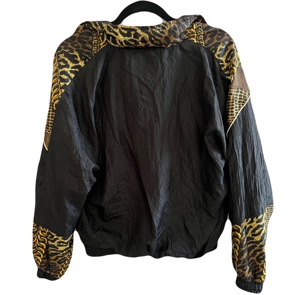 Lauren Brooke Black & Gold Animal Print Chain Style Vintage Jacket Size Small - Picture 2 of 6